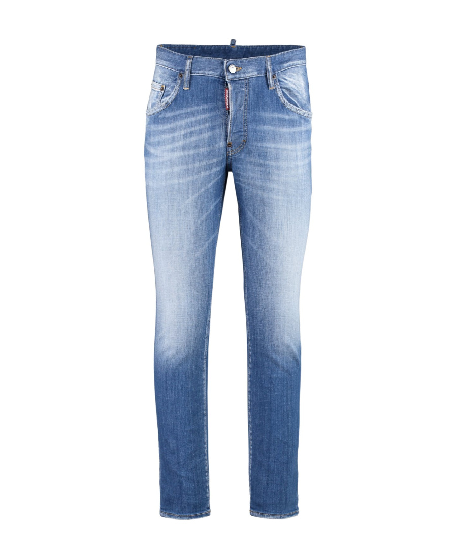 Dsquared2 Logo Denim Trousers In Blue