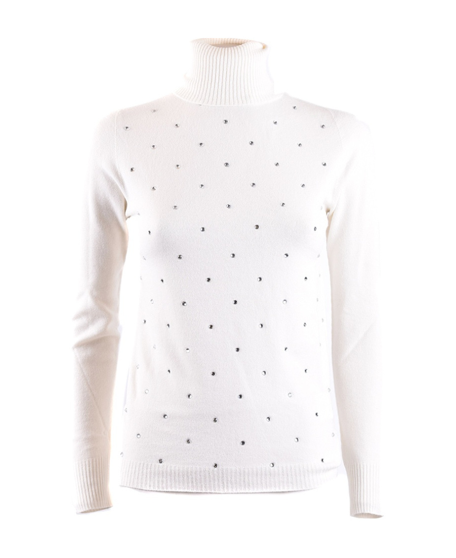 Ermanno Ermanno High-neck Long-sleeved Sweater In White