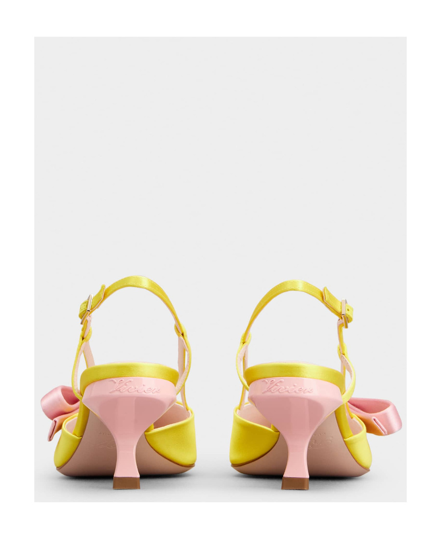 ROGER VIVIER VIRGULE BOW SLINGBACK PUMPS IN SATIN