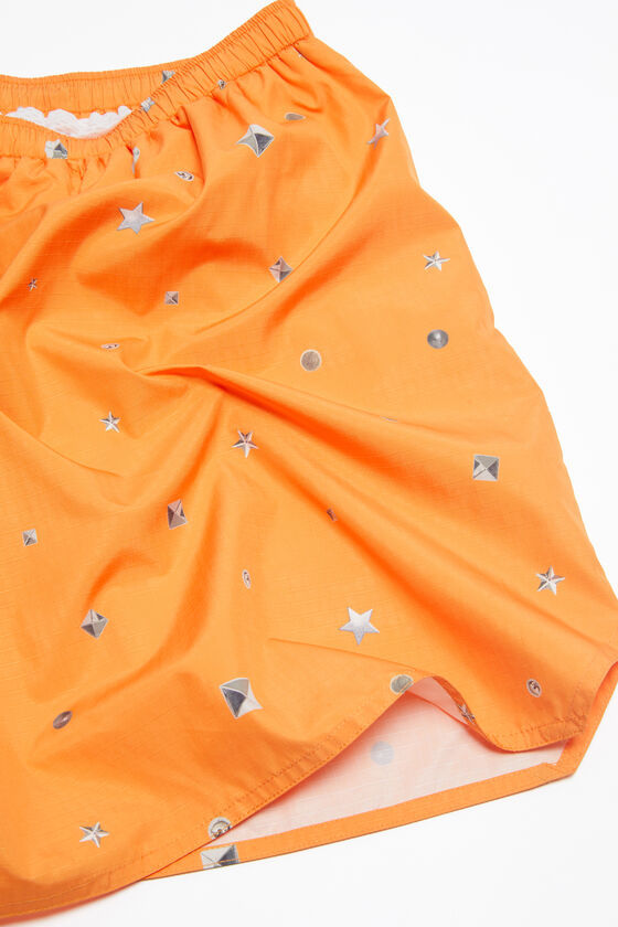 Acne Studios Stud-print Ripstop Swim Shorts In Orange