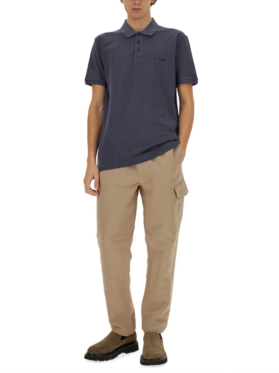 Woolrich Ankle Length Straight Leg Pants With Elastic Waistband In Brown