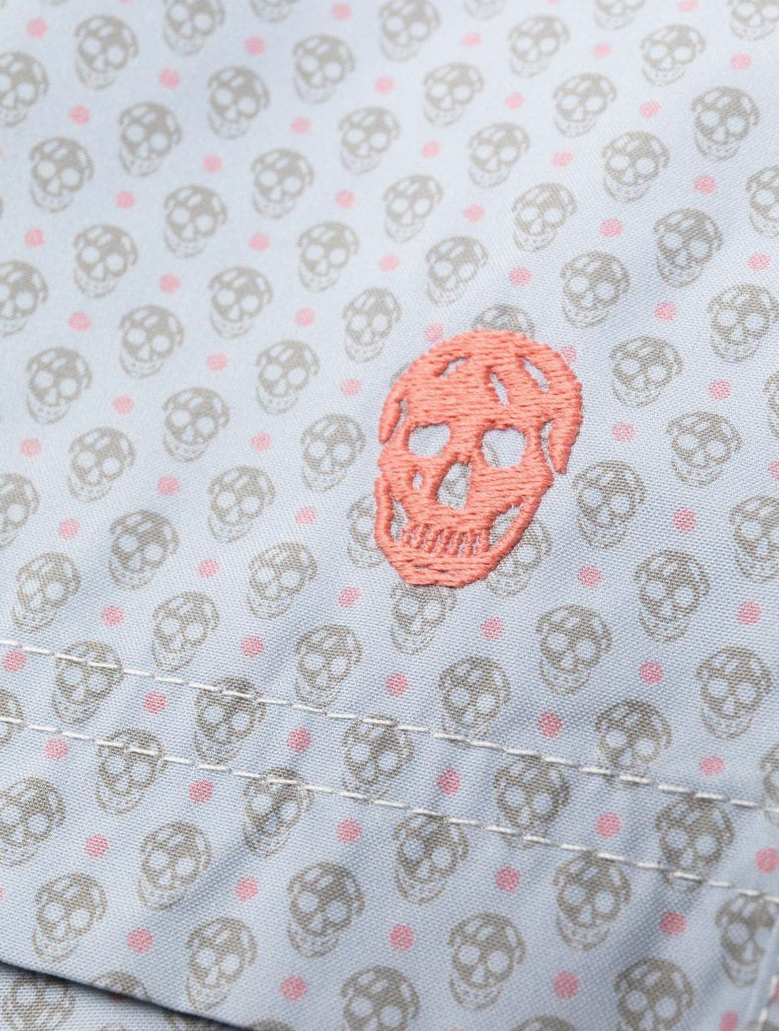Alexander Mcqueen Embroidered Skull Swim Shorts In Gray