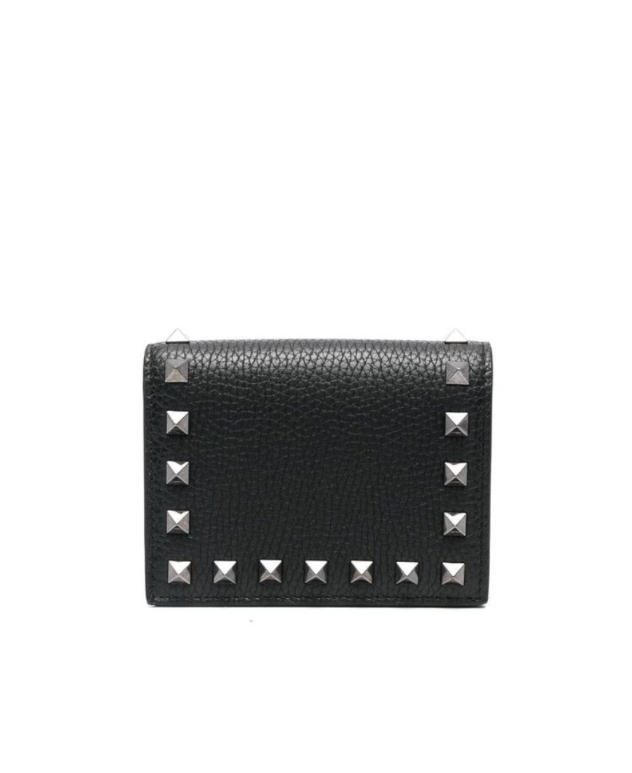 Valentino Rockstud Wallet In Black