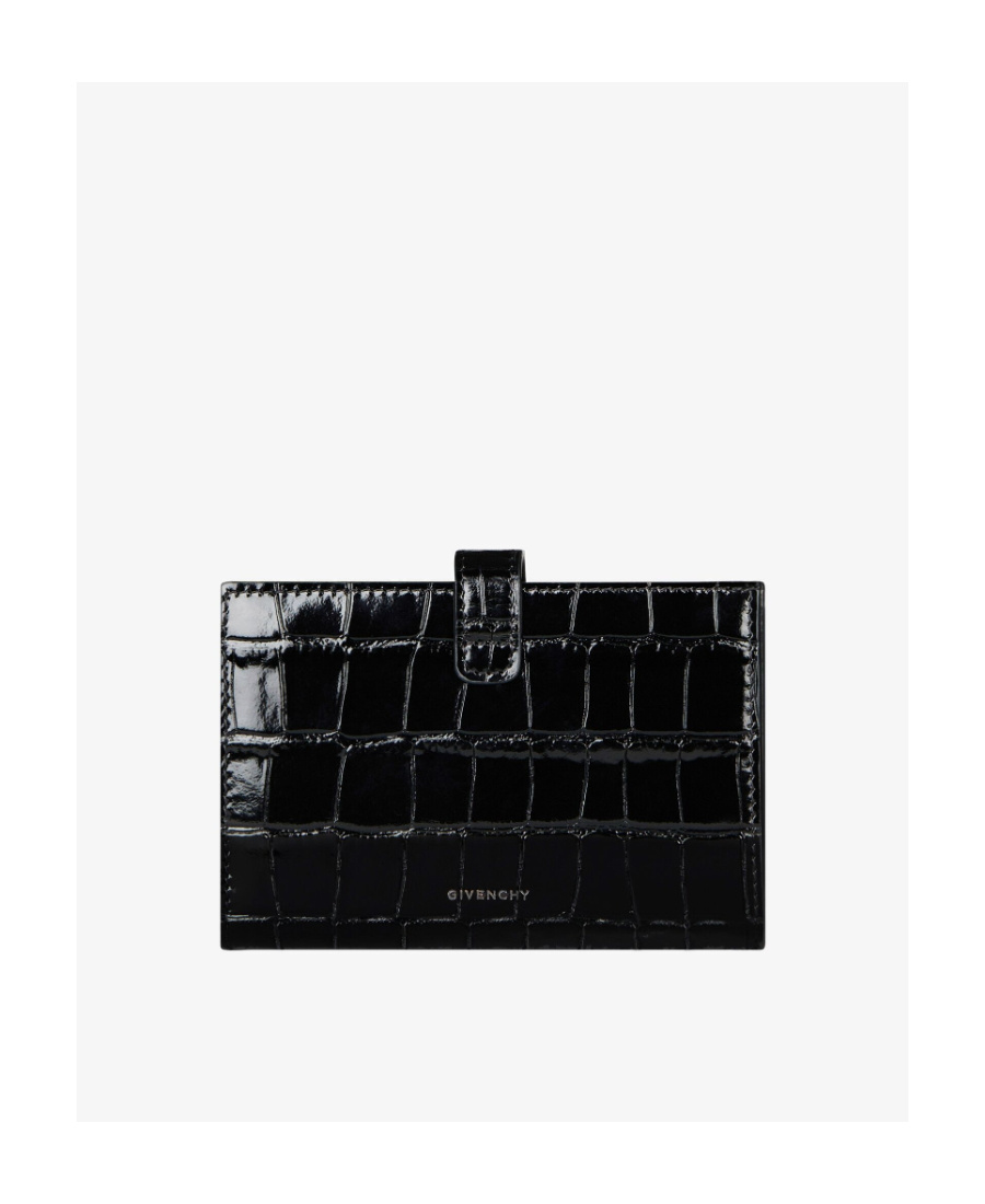 Givenchy 4g Wallet In Crocodile Effect Leather