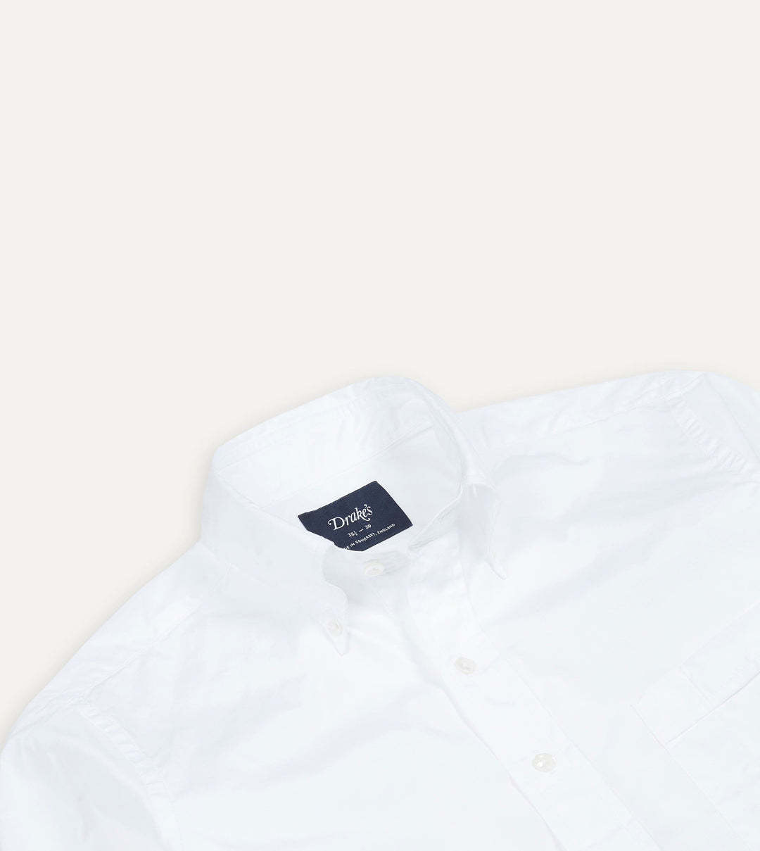 Drake's London Cotton Button Shirt In White