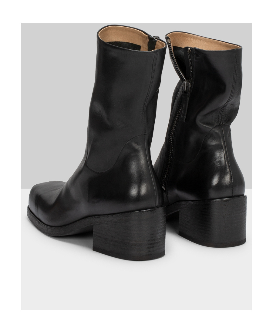 Marsèll Square-headed Short Boots In Black