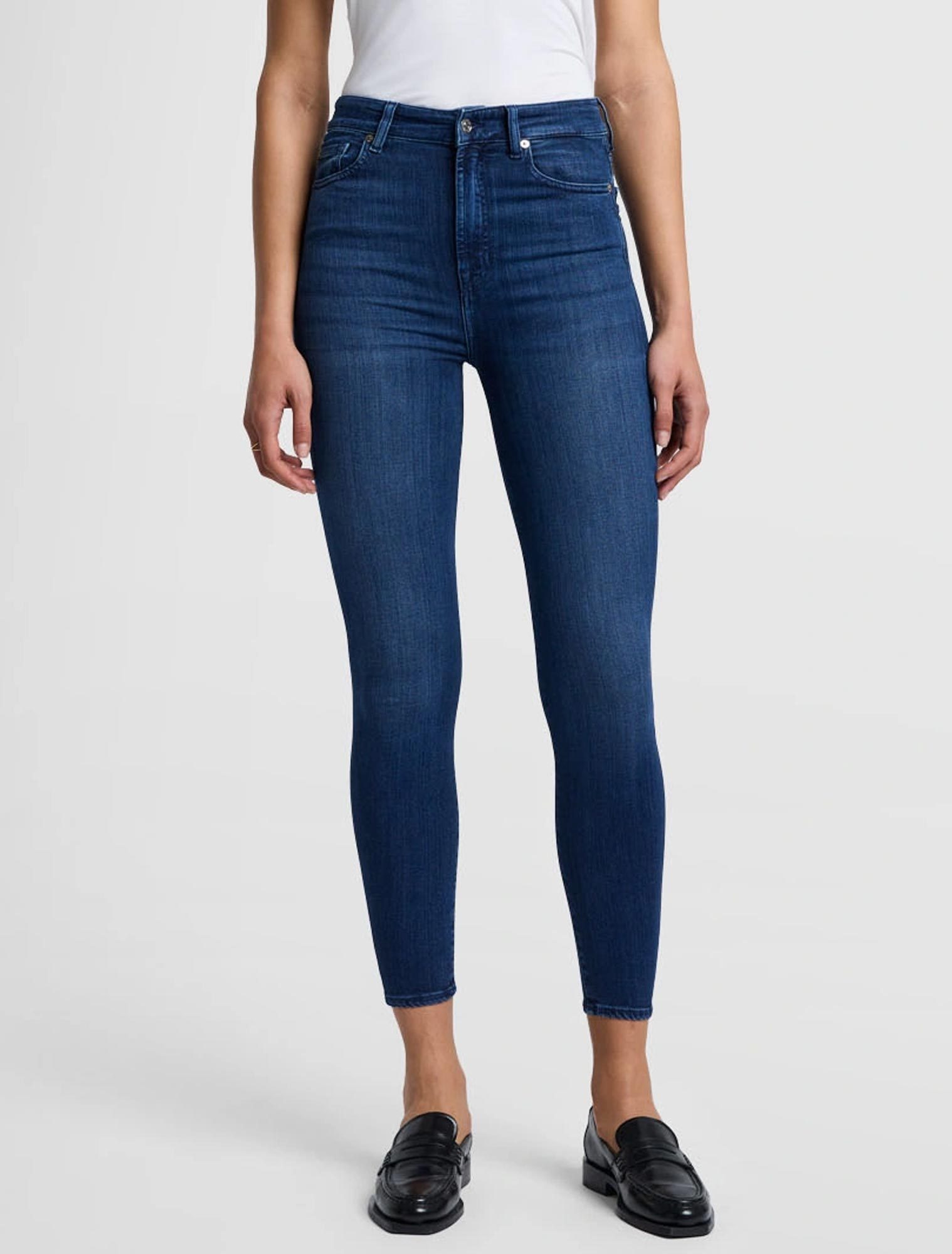 7 For All Mankind Skinny Fit Jeans In Blue