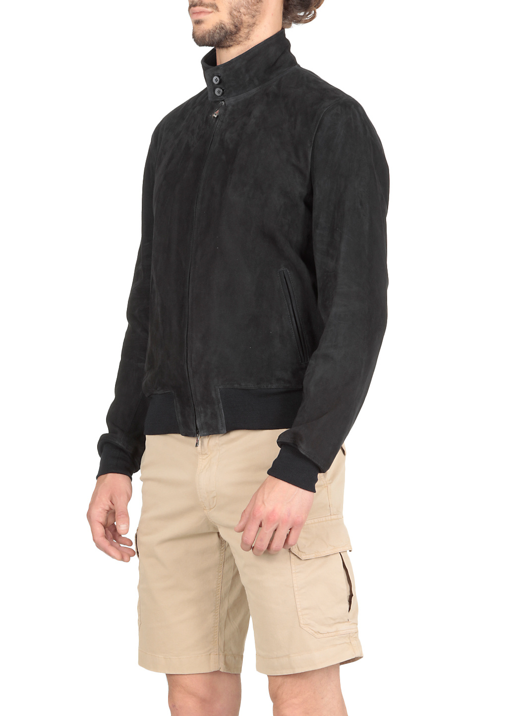 Stewart Zipper Casual Jacket In Black