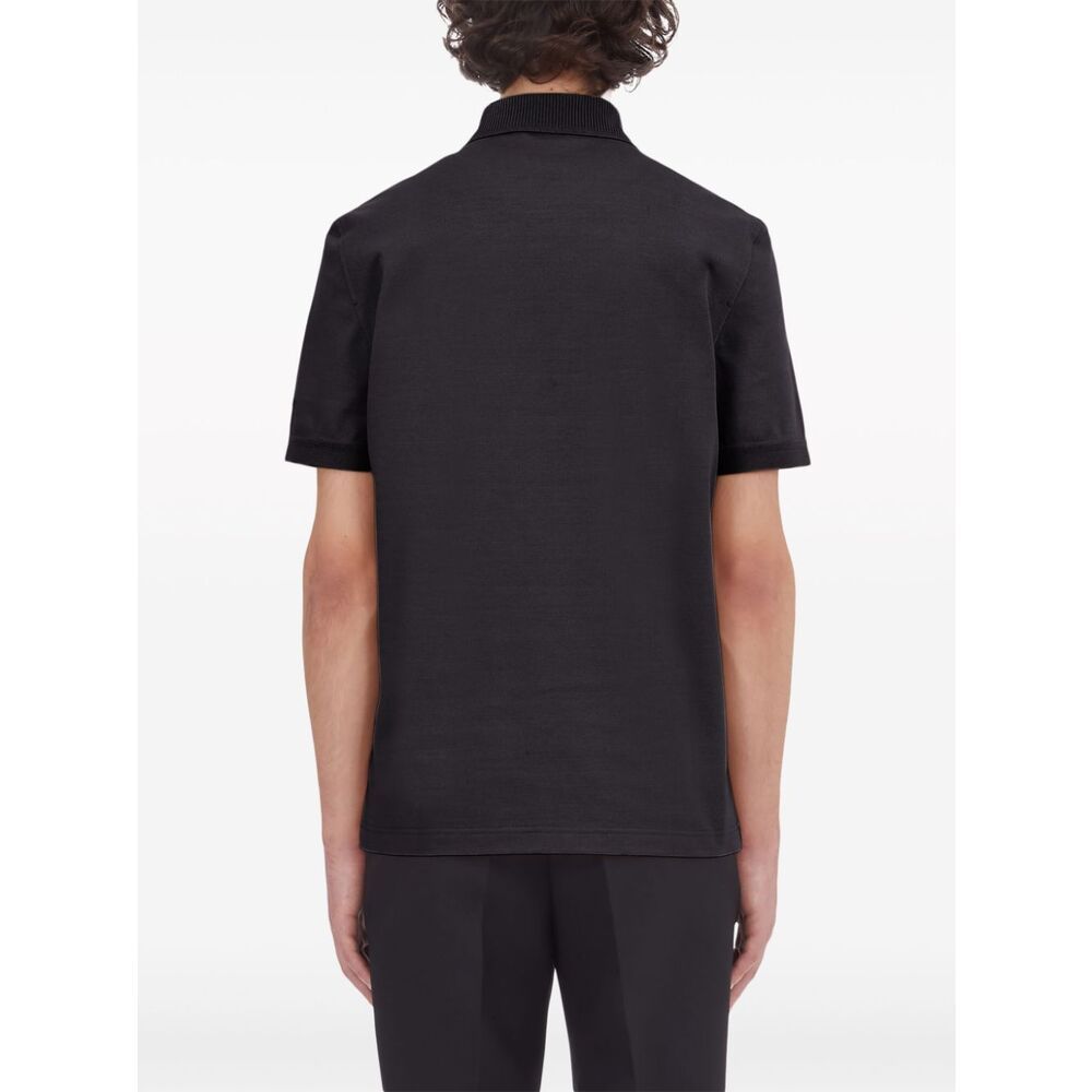 Ferragamo Poloshirt Mit Logo-stickerei In Black