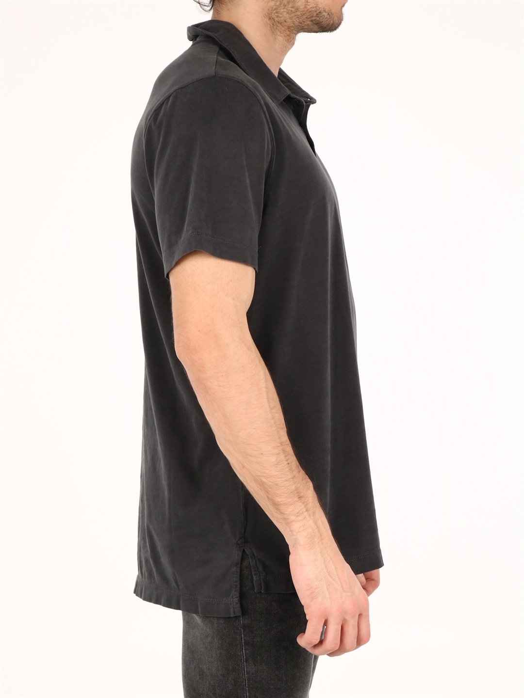 Shop James Perse Classic Polo Shirt In Black
