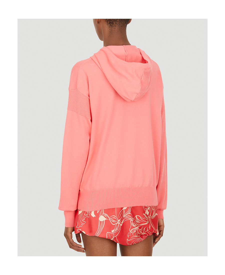 Shop Vivienne Westwood Orb Embroidered Hooded Knitted Cardigan In Pink