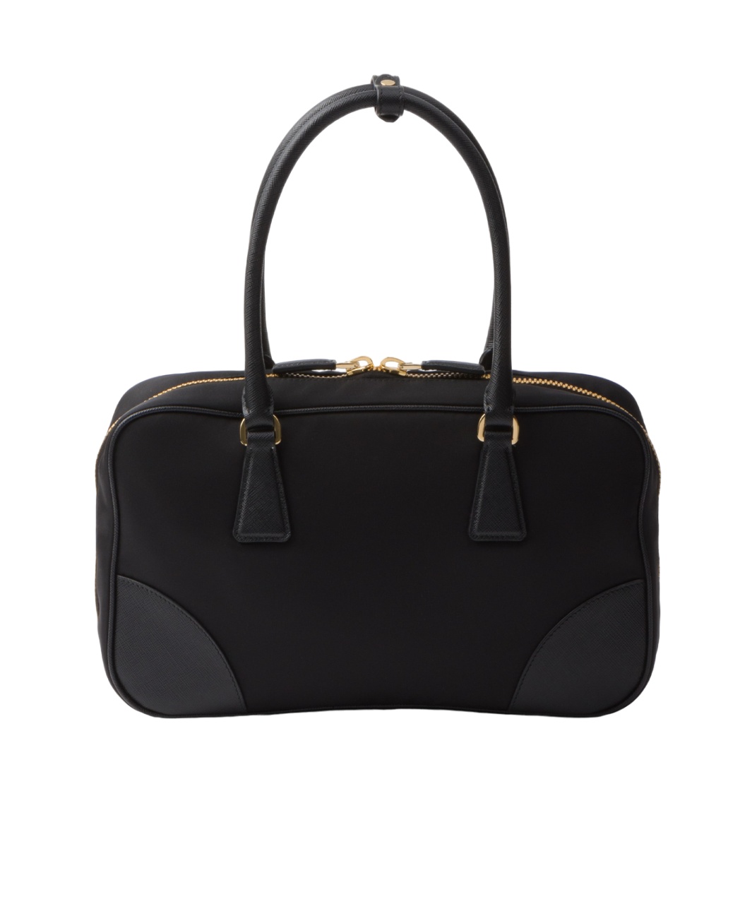 Prada Re-edition 1978 Medium Re-nylon And Saffiano Leather Two-handle Bag In Black