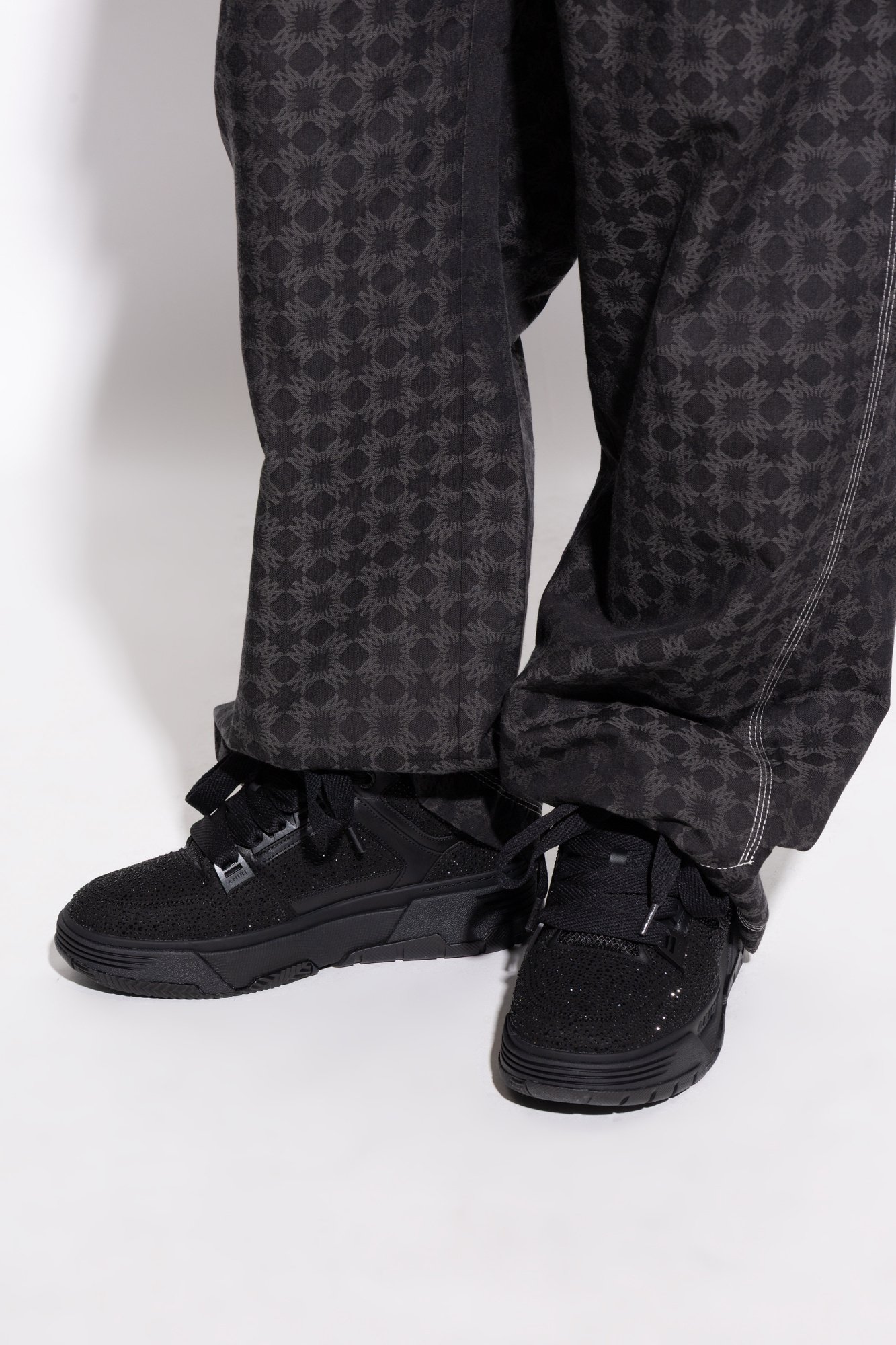 Amiri Crystal Ma-1 Embellished Sneakers In Black