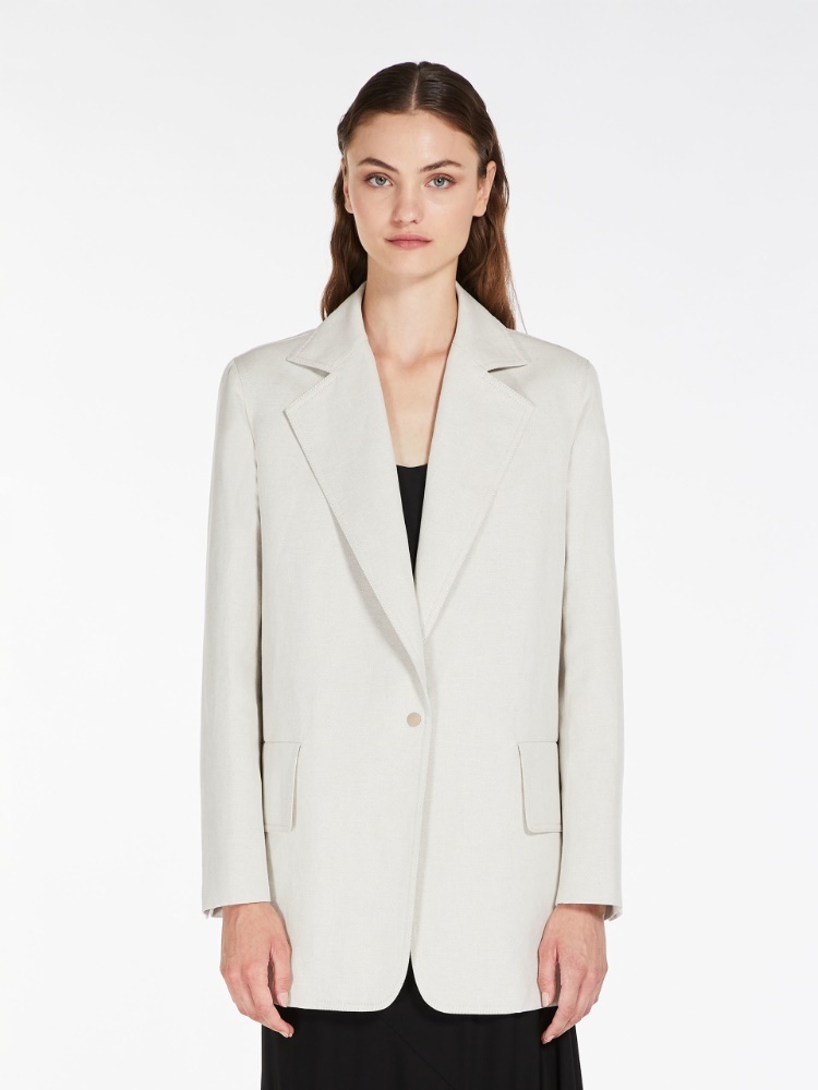 Max Mara Single-breasted Suit Jacket In White