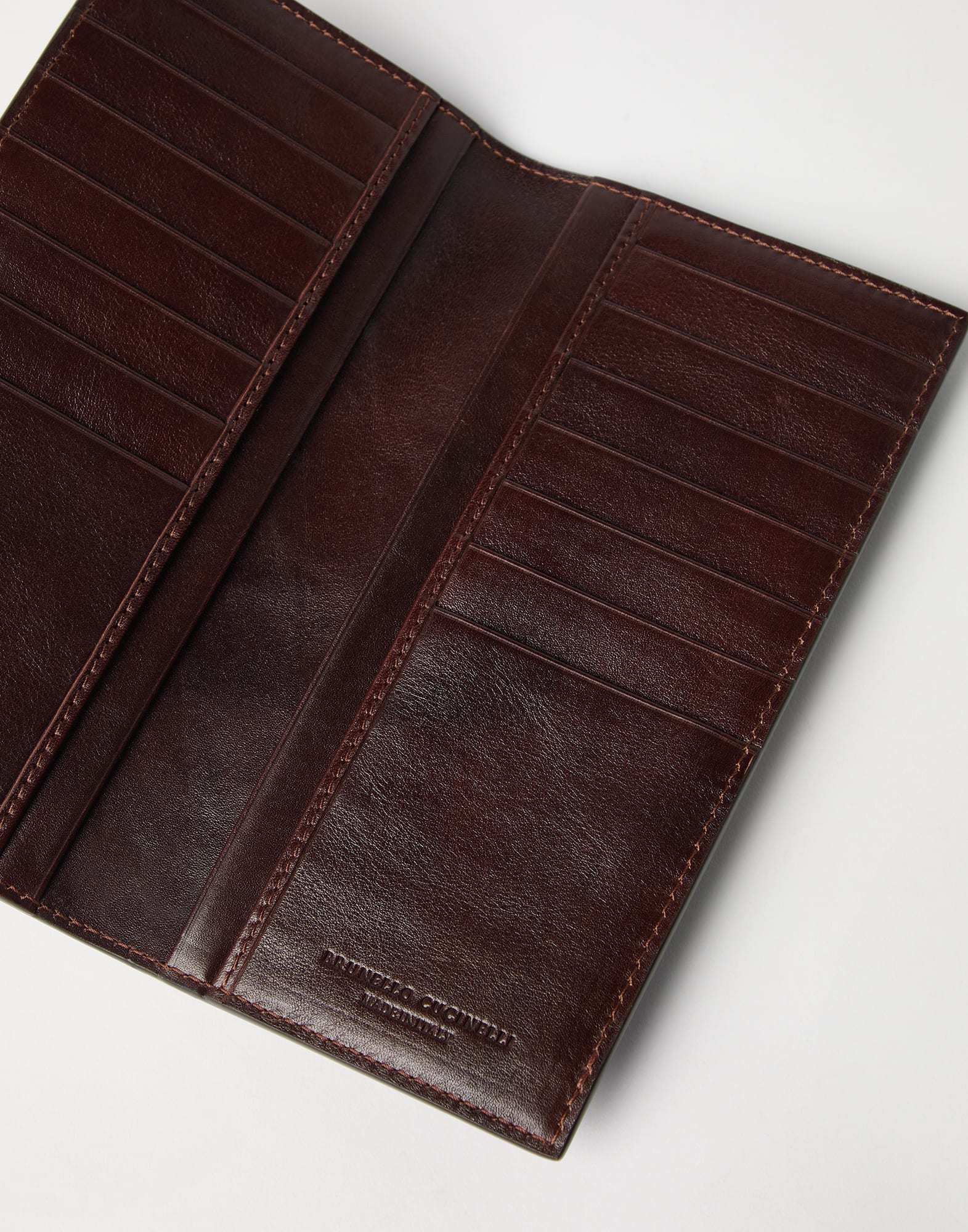 Brunello Cucinelli Bi-fold Leather Card Holder In Black
