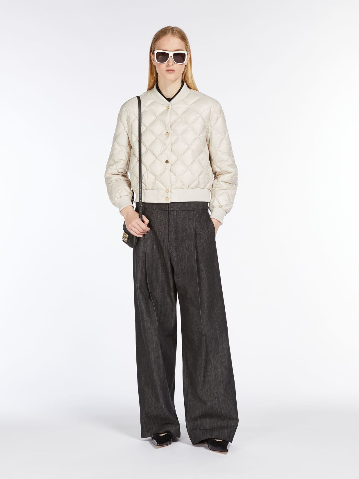 Max Mara Double-sided Pilot Down Jacket In White