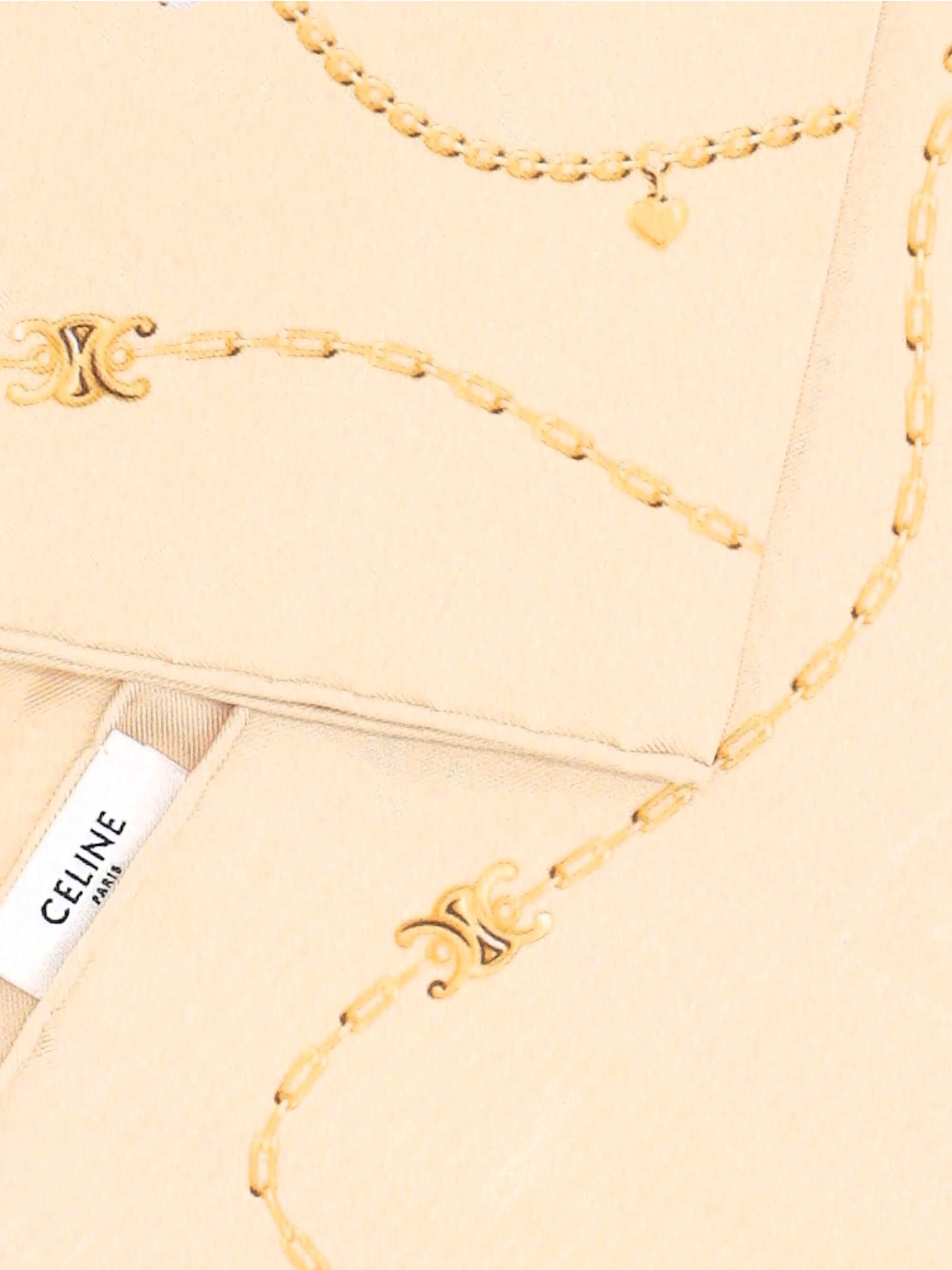 Celine Patterned Scarf In Brown