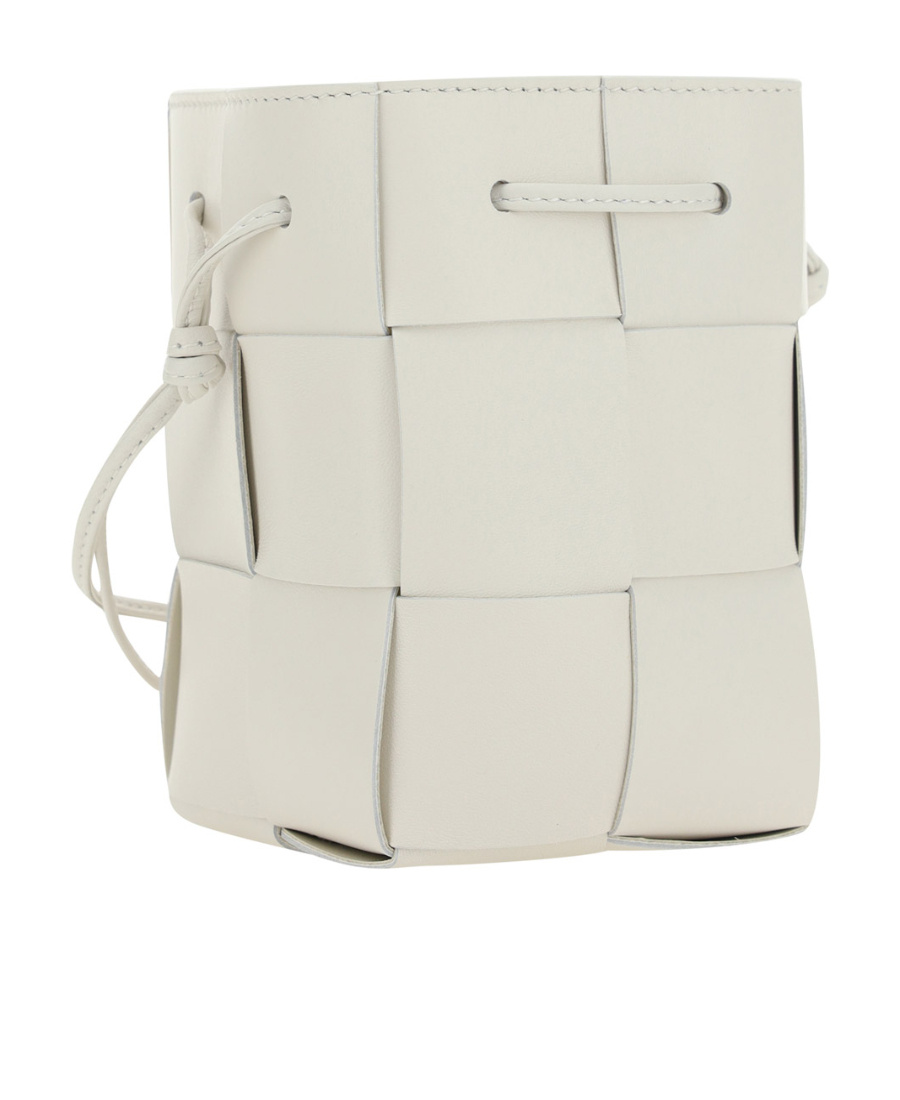 Bottega Veneta Intrecciato Leather Bucket Bag In White