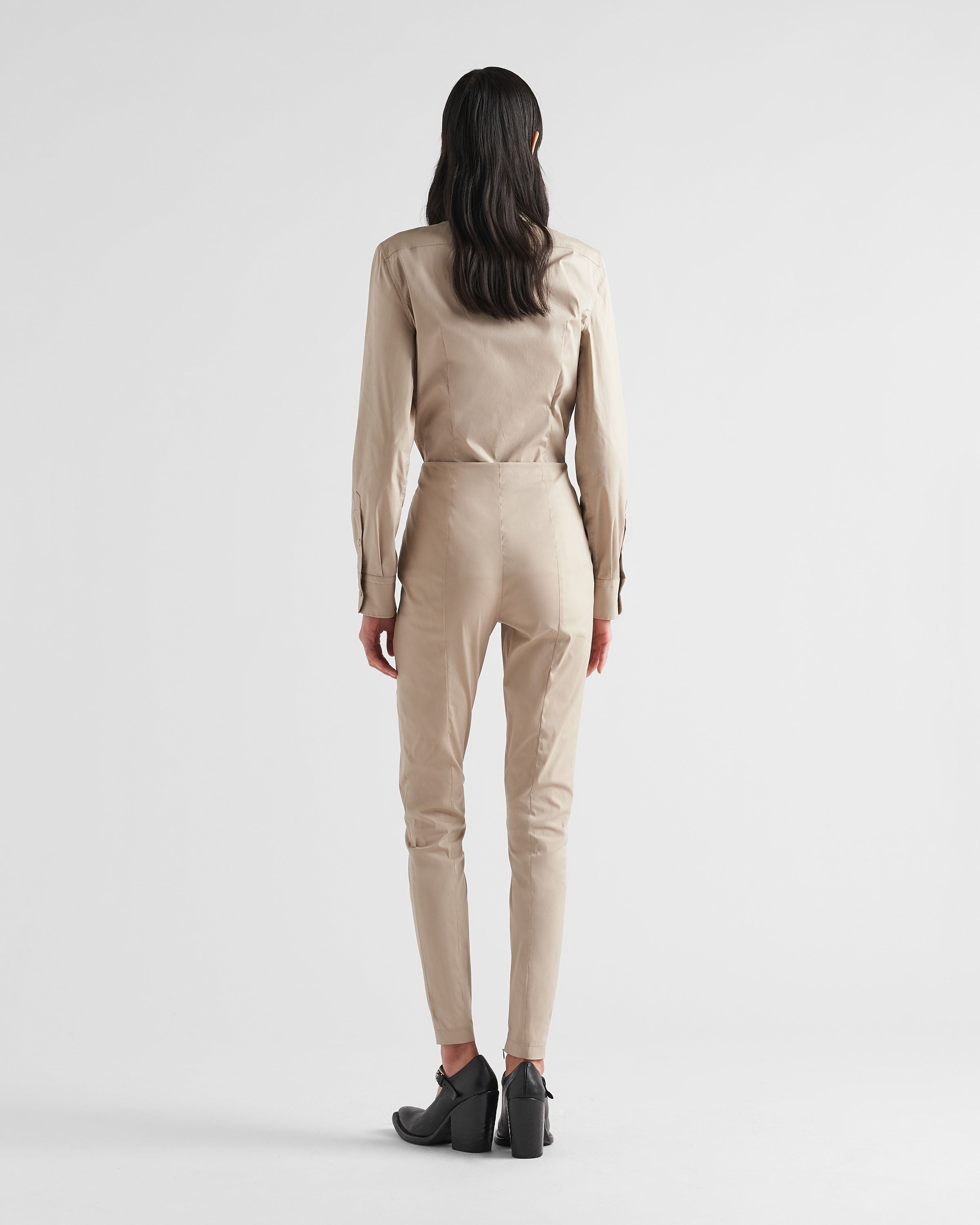 Prada High-waist Skinny-cut Trousers In Nude