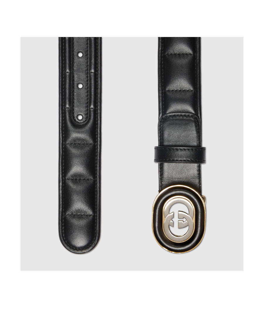 Gucci Interlocking G-buckle Belt In Black