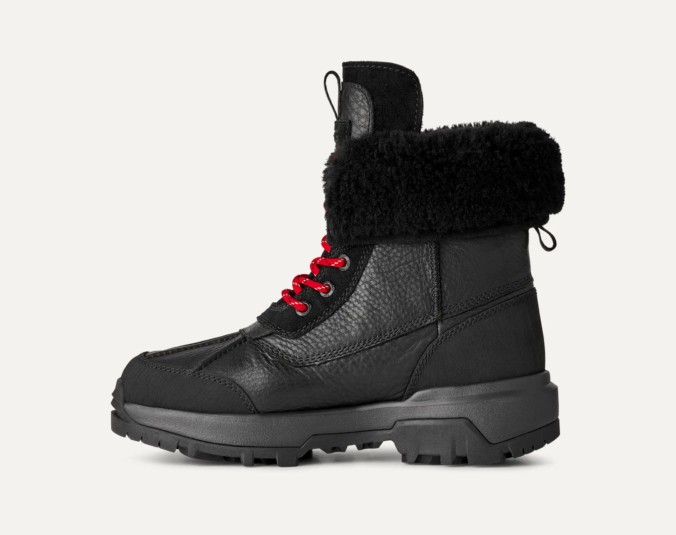 Ugg Round-toe Lace-up Boots In Black