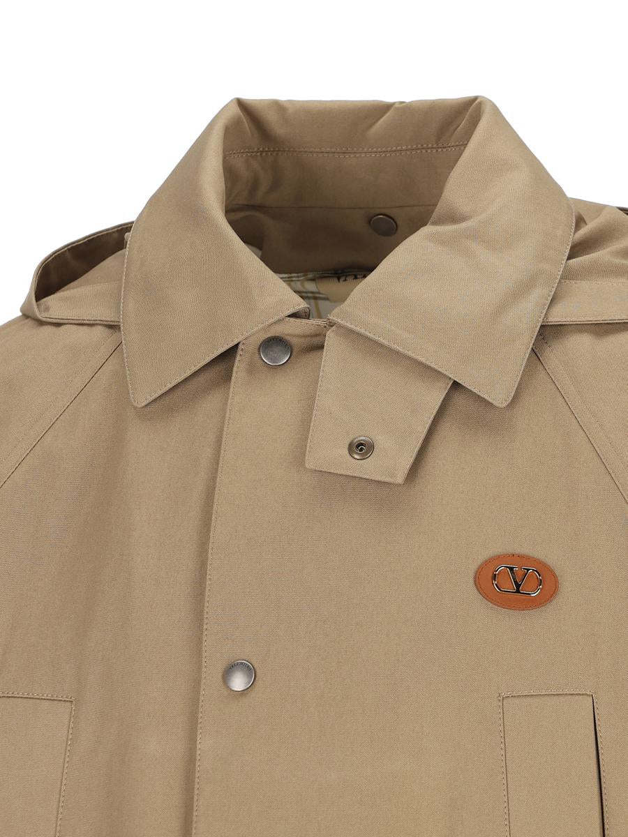 Valentino Long-sleeved Coat In Brown