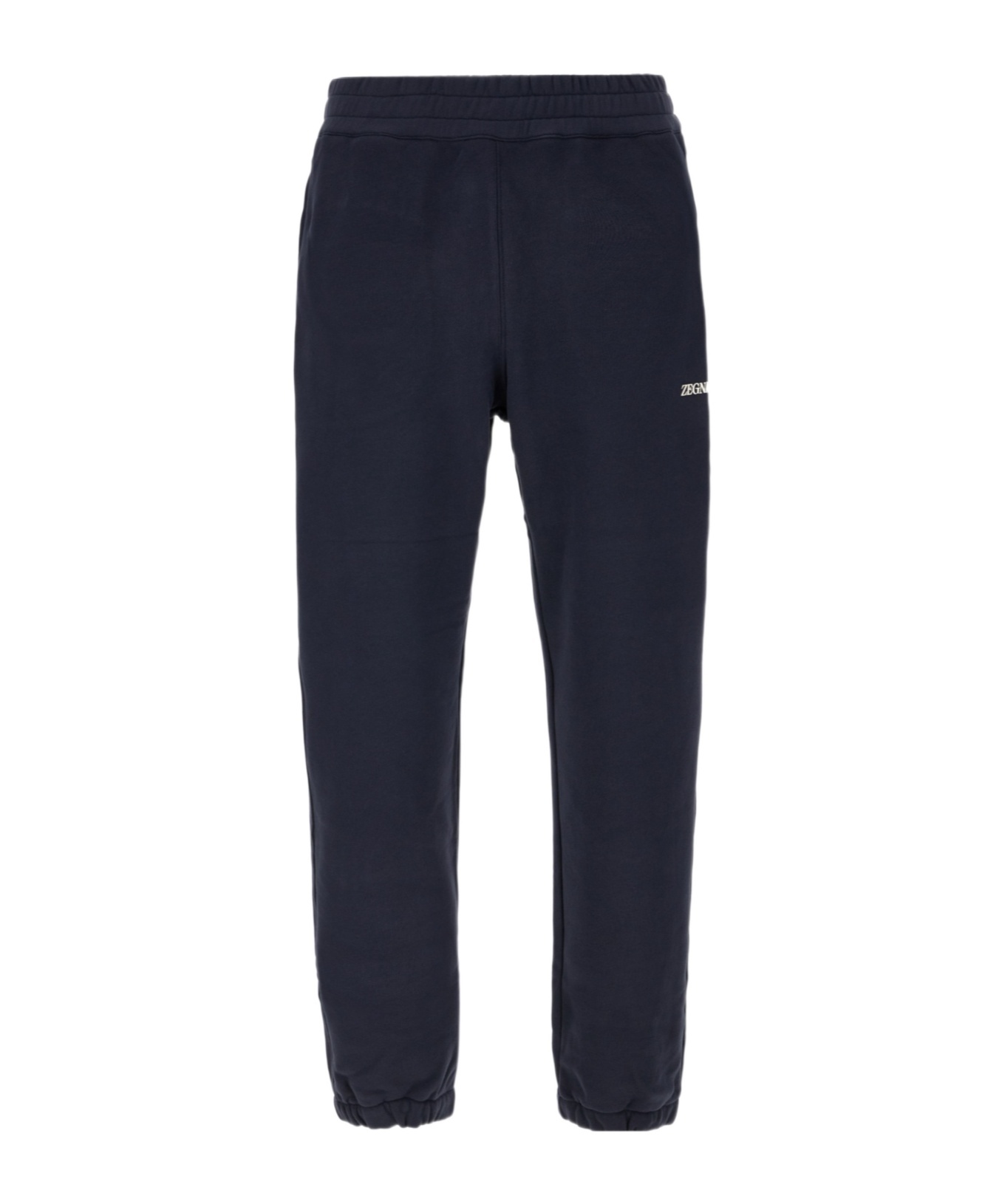 Zegna Cotton Track-pants With Elasticated Ankle Cuffs In Black