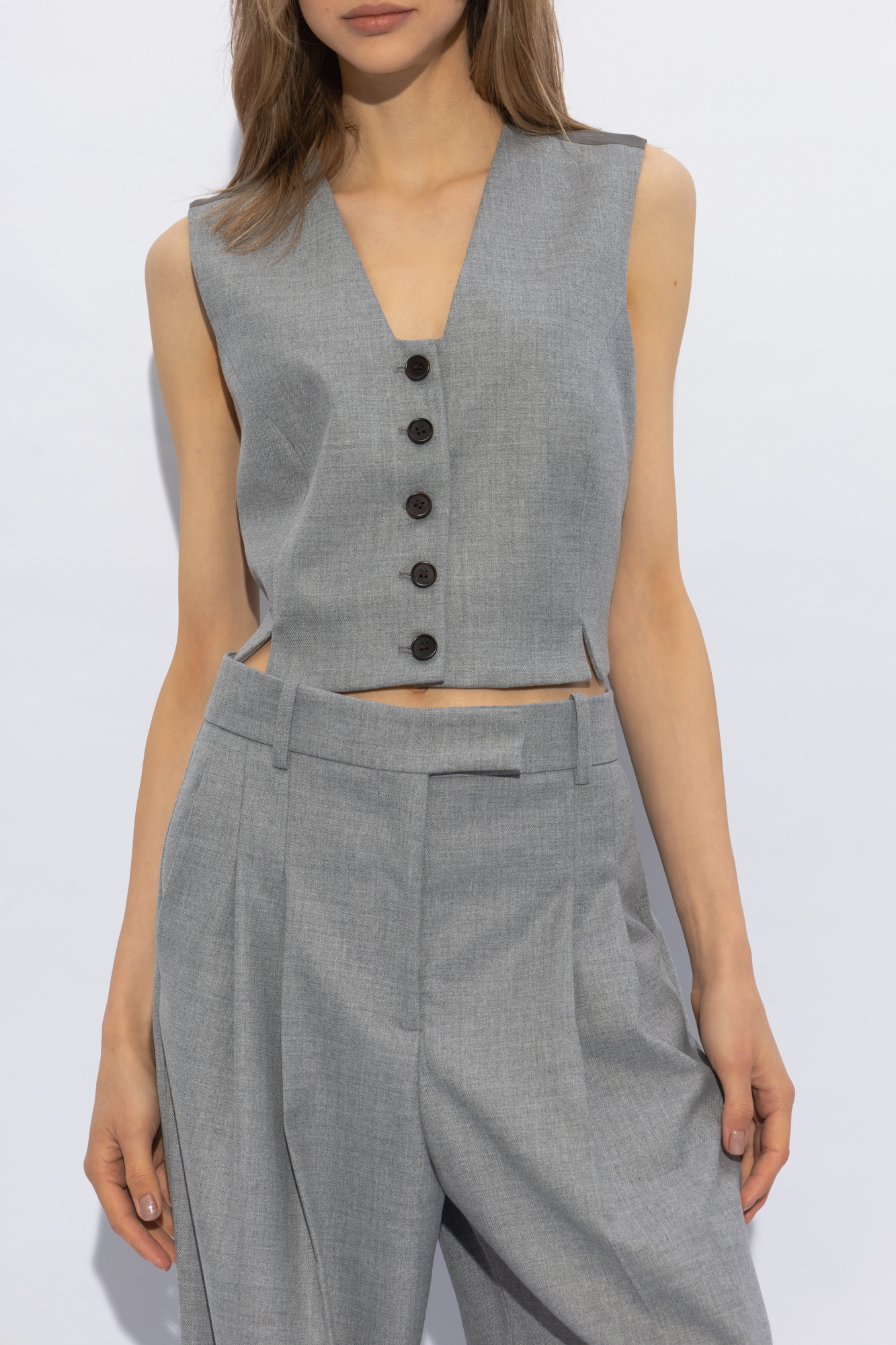 BY MALENE BIRGER V-NECK SINGLE-BREASTED WAISTCOAT