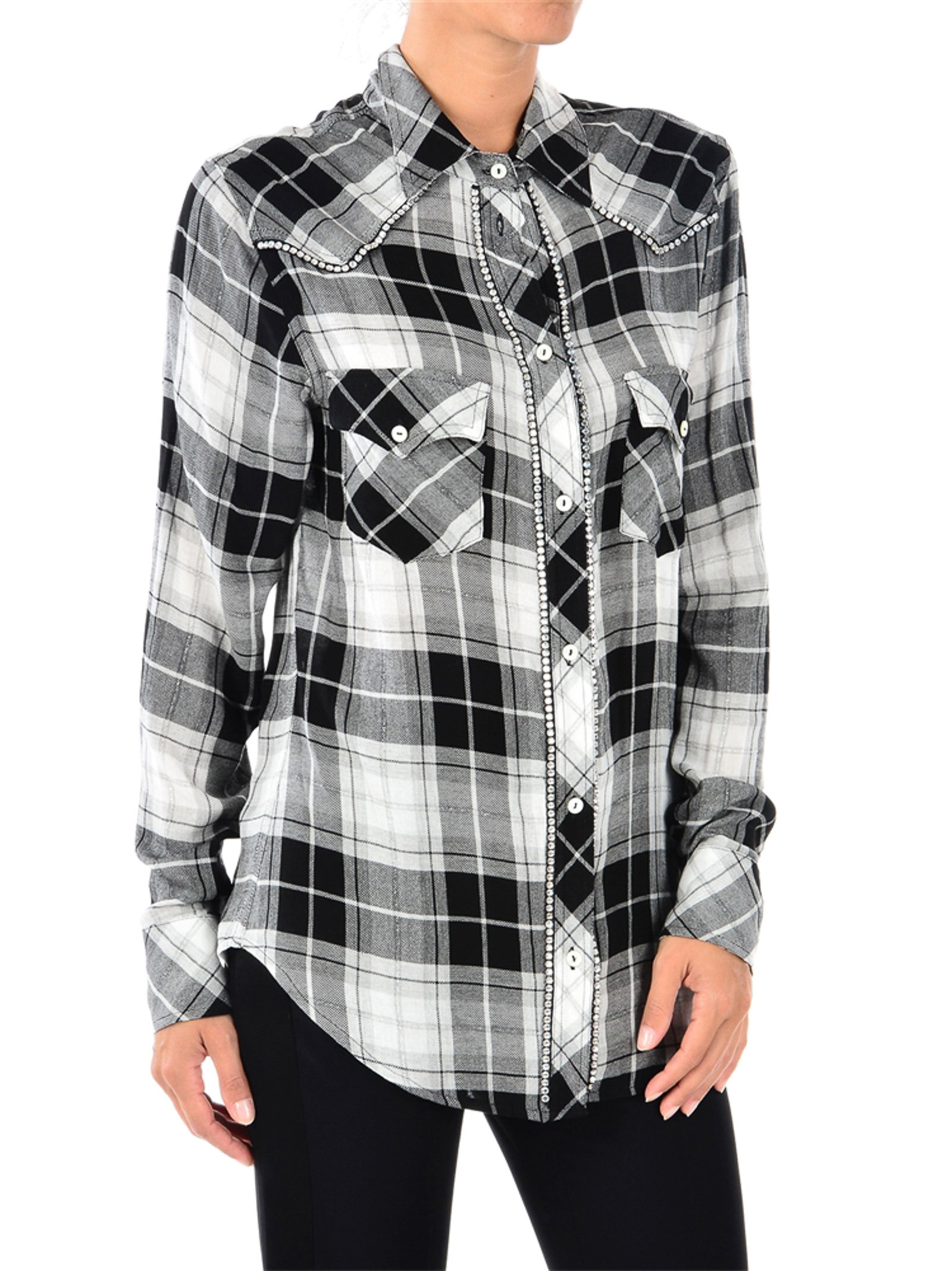 Ermanno Ermanno Slim Plaid Shirt In Gray