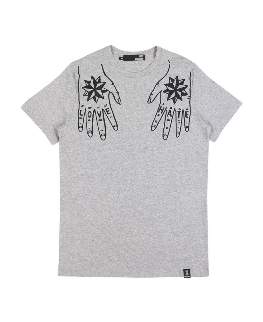 Moschino Logo Details T-shirt In Gray