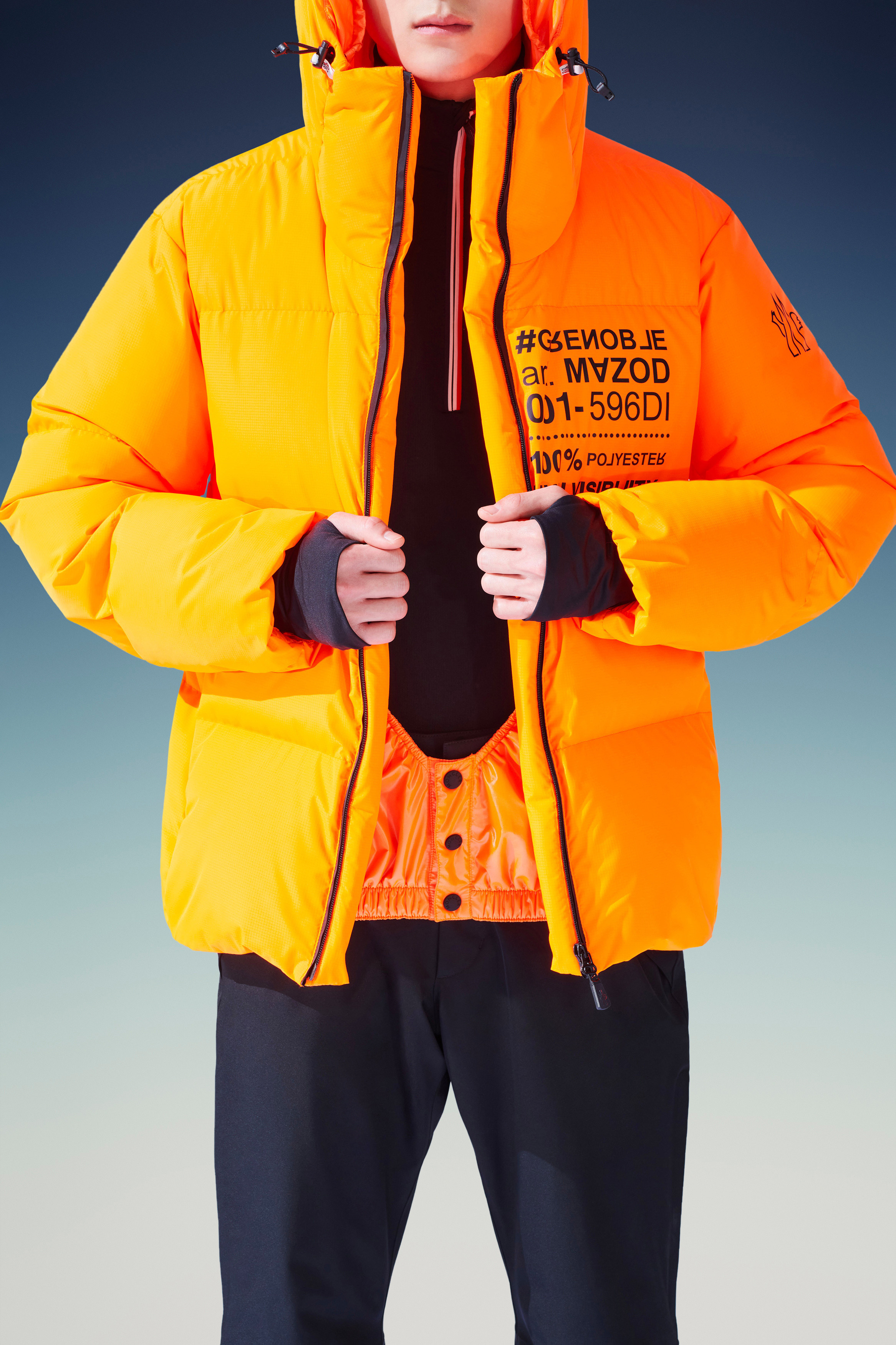 Moncler Mazod Short Down Jacket Orange In Orange