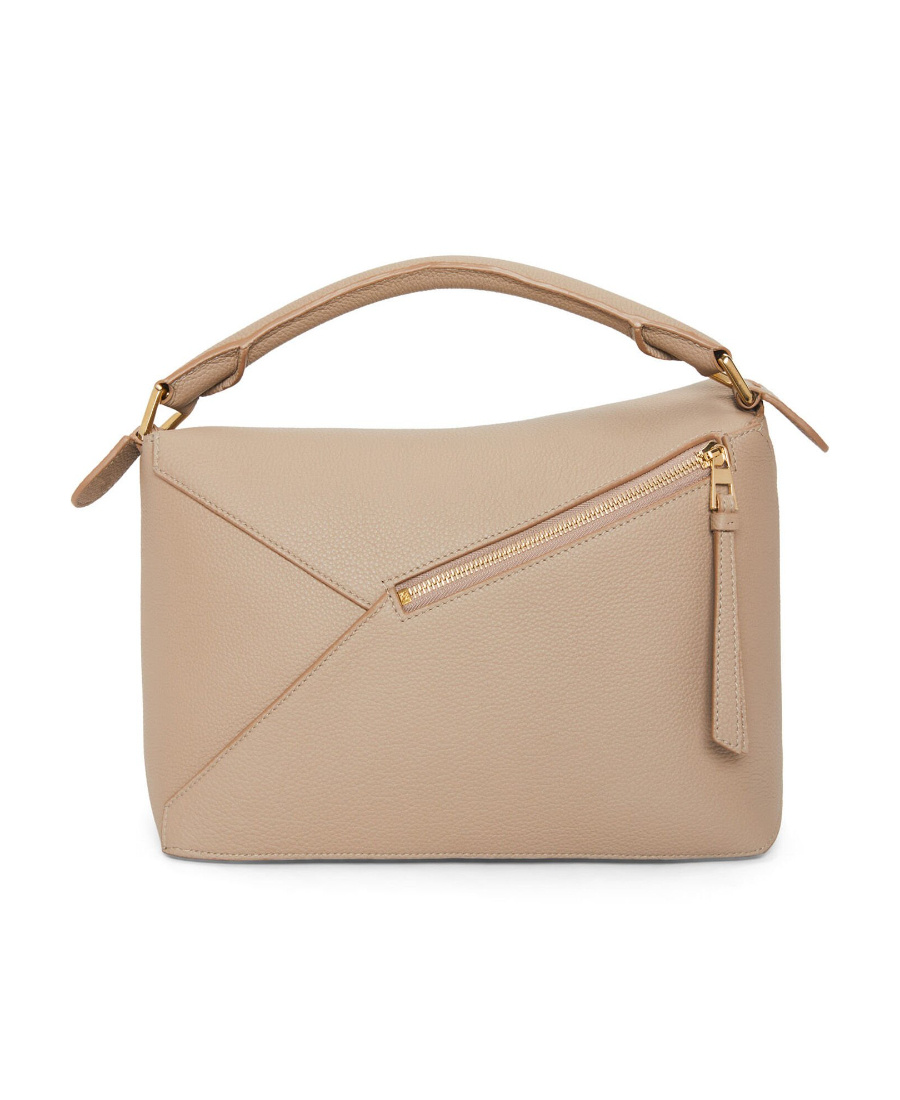 Loewe Puzzle Edge Small Leather Shoulder Bag In Brown