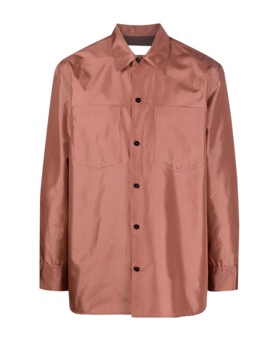 Jil Sander Long-sleeve Satin Shirt In Red
