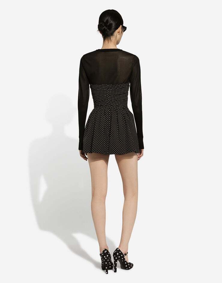 Dolce & Gabbana Semi-sheer Cropped Top In Black
