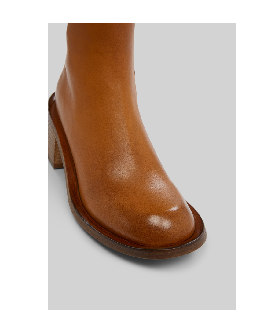 Shop Marsèll 60mm Block-heel Leather Boots In Brown