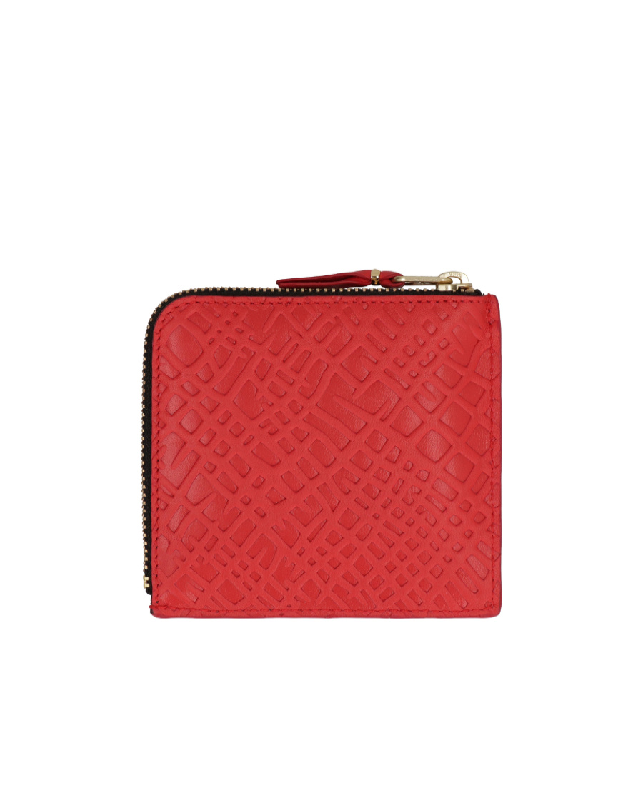 Comme Des Garçons Wallet Leather Zipped Coin Purse In Red