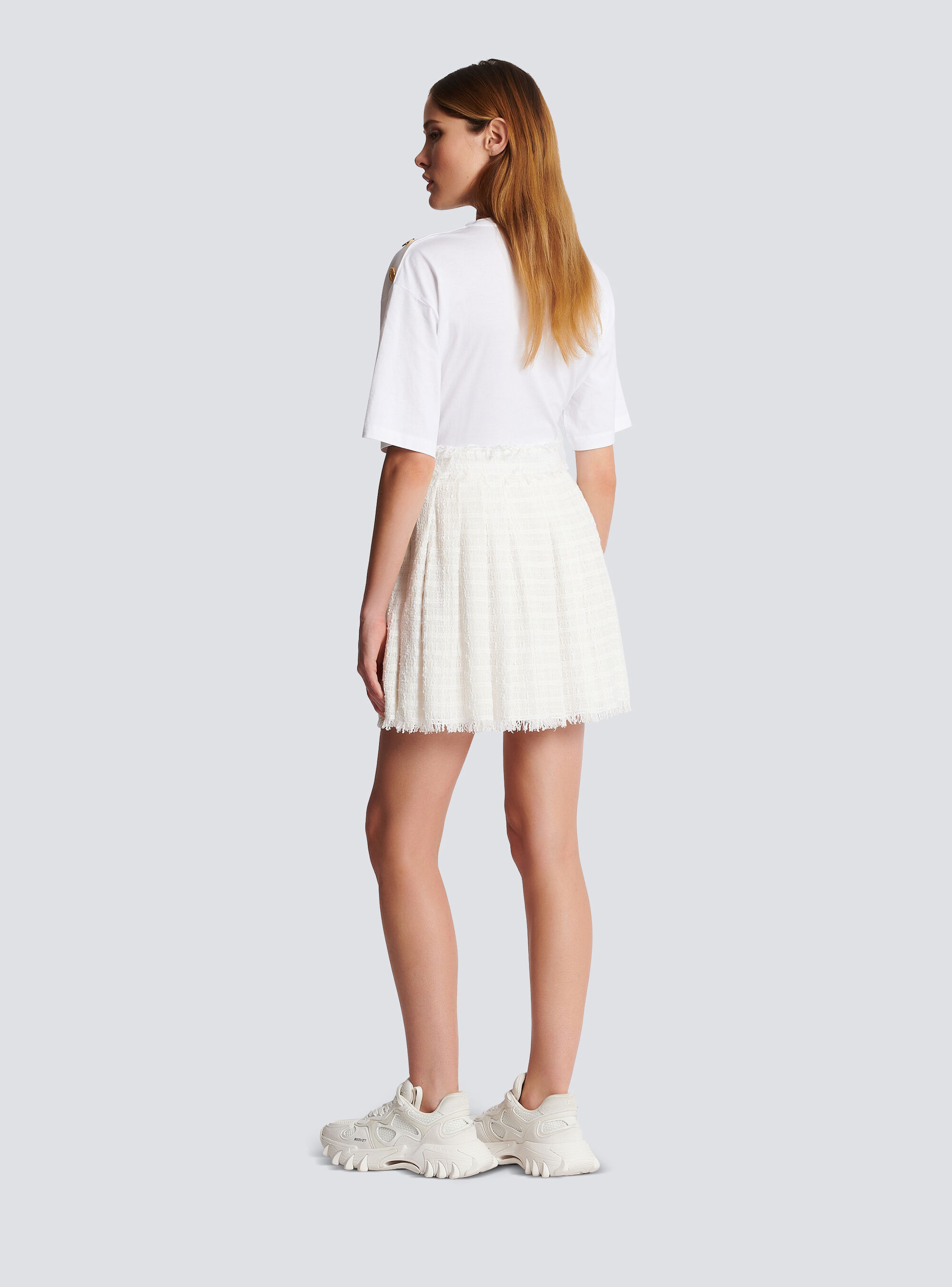 Balmain Knitted Mini Skirt In White