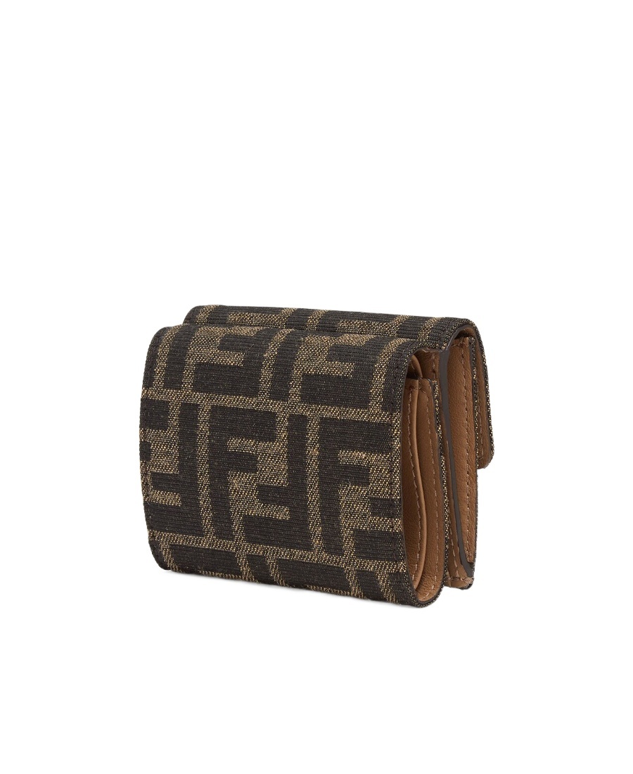 Fendi Ff-logo Pattern Wallet In Brown