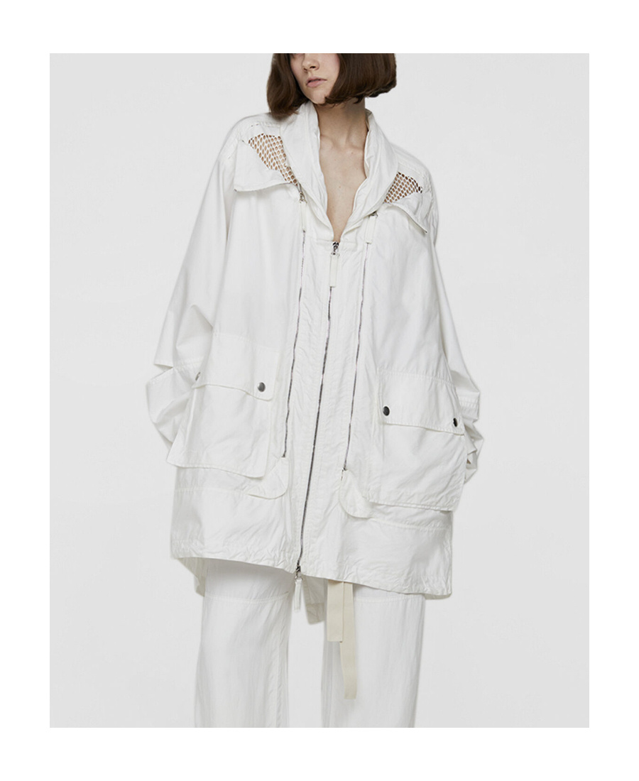 Stella Mccartney Large Profile Zipper Jacket In White