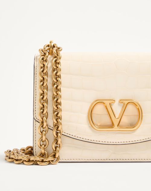 Valentino Womens Vain Small Chain-strap Leather Shoulder Bag Butter White In Brown