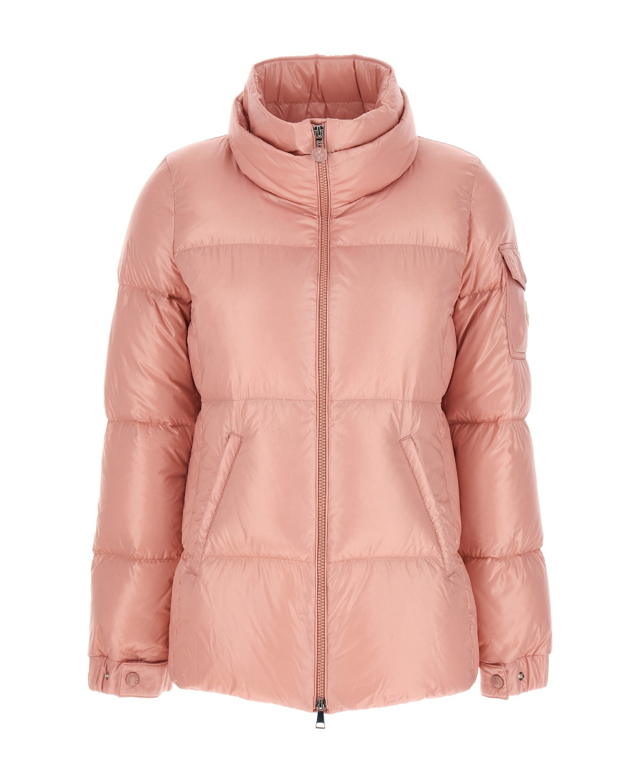 Moncler Logo-patch Padded-design Jacket In Pink