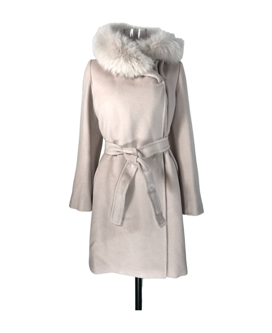 Max Mara Lace-up Coat In White