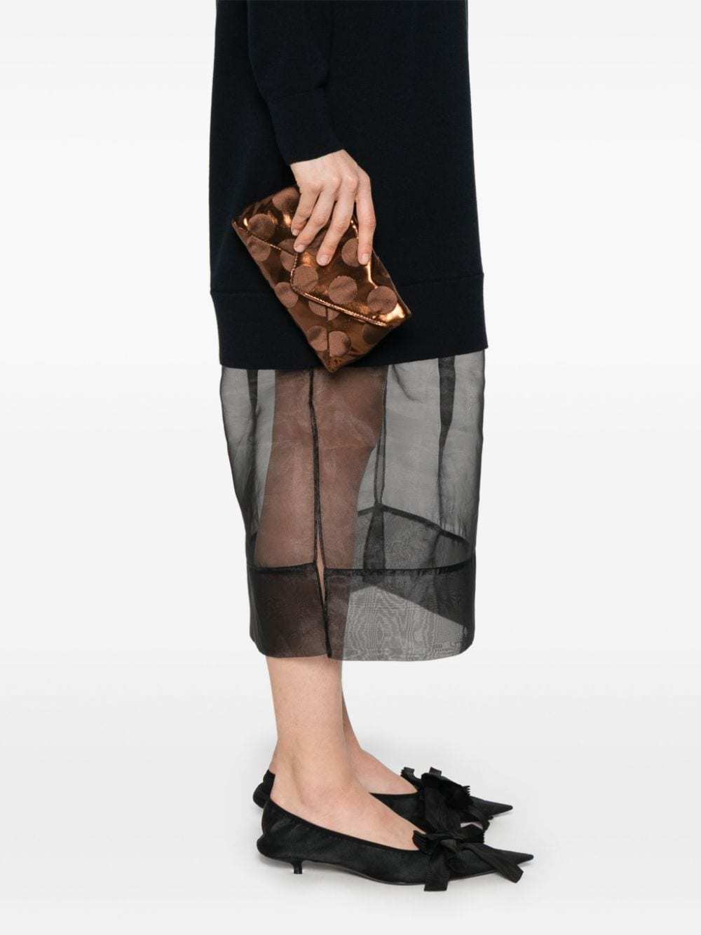 Dries Van Noten Polka Dot Clutch In Brown