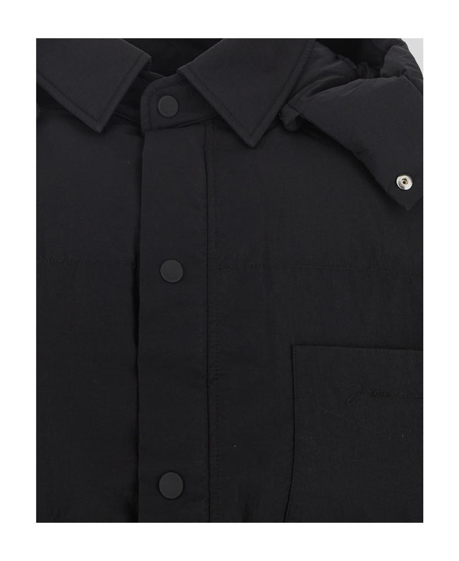 Jacquemus Hooded Padded Jacket In Black