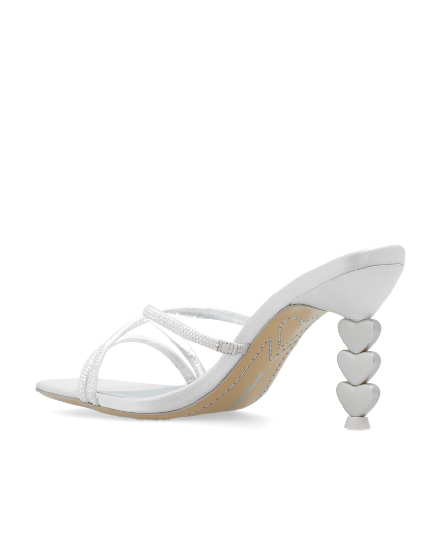 Sophia Webster Aphrodite Embellished Slip-on Satin Mules In White