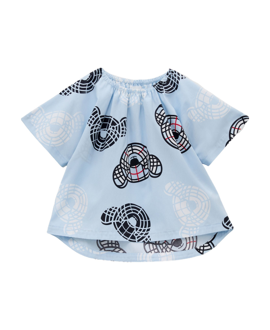 BURBERRY THOMAS BEAR-PRINT COTTON BLOUSE