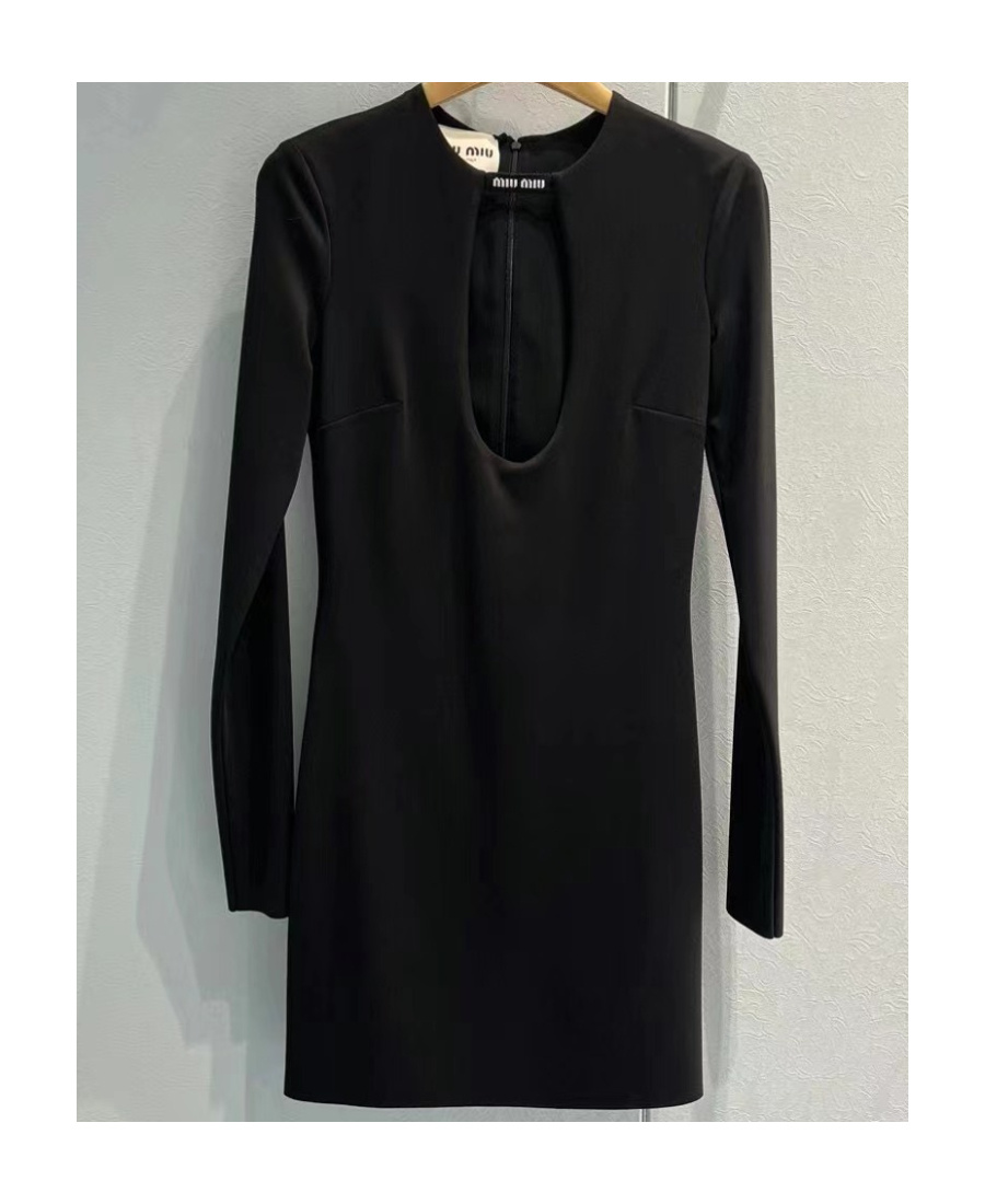 Shop Miu Miu Stretch Jersey Mini-dress In Black