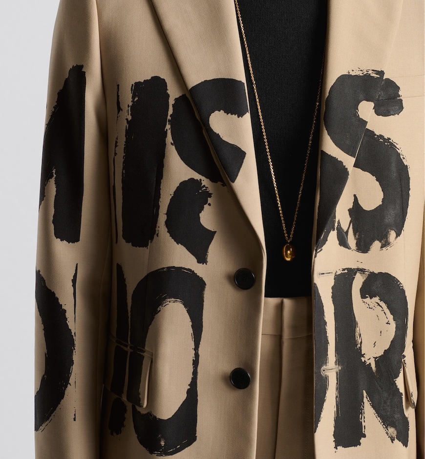 Dior Long-sleeved Suit Coat In Nude