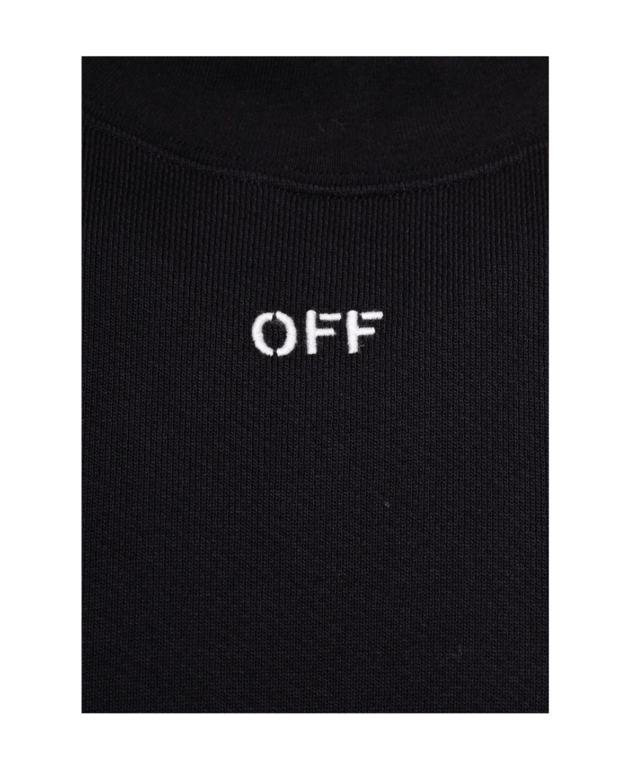 Off-white Regular Fit Jersey With Distinctive Logo And Textured Detailing In Black