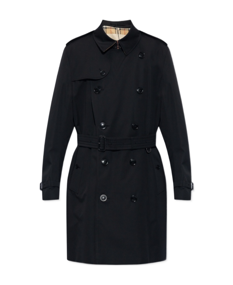 Burberry Kensington Heritage Medium And Long Style Windbreaker In Black
